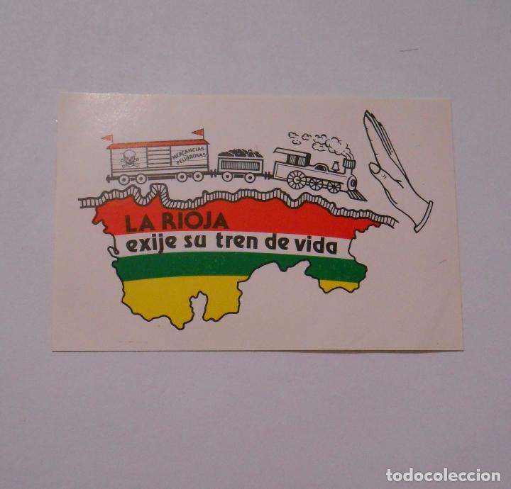 Autocolantes de cole&ccedil;&atilde;o: PEGATINA LA RIOJA EXIGE SU TREN DE VIDA. TDKP7