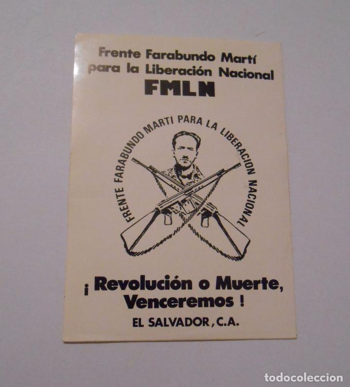 Collection stickers: PEGATINA FRENTE FARABUNDO MARTI PARA LA LIBERACION NACIONAL. FMLN. EL SALVADOR. TDKP7