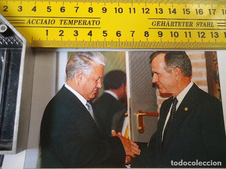 Autocollants de collection: PEGATINA ORIGINAL - politica - yeltsin y bush