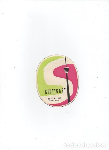 Pegatinas de colecci&oacute;n: ETIQUETA PUBLICITADARIA - PEGATINA PARA MALETA DE VIAJE - HOTEL KRESSE - STUTTGART