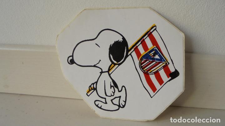 Pegatinas de colecci&oacute;n: pegatinade Snoopy con bandera del atl&eacute;tico de madrid de los 90, atl&eacute;tico de madrid