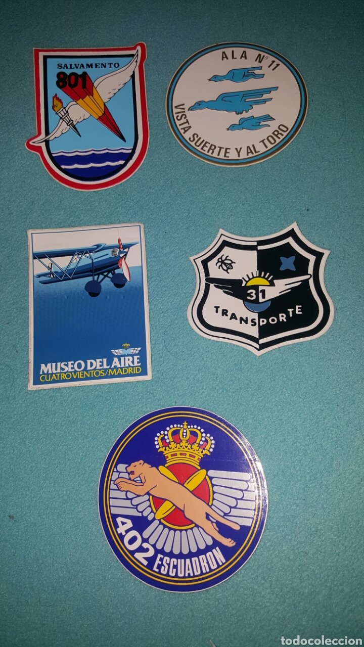 Collection stickers: Lote 5 pegatinas ejercito del aire espa&ntilde;ol
