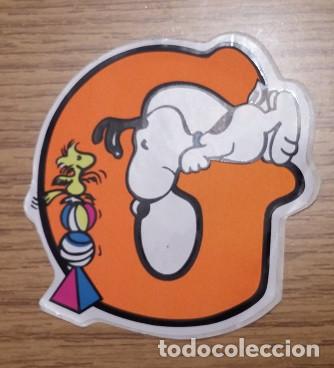 Pegatinas de colecci&oacute;n: Pegatina de Snoopy y Emilio de los a&ntilde;os 80 sobre letra G