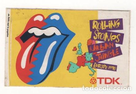 Autocollants de collection: PEGATINA GIRA ROLLING STONES URBAN JUNGLE EUROPE 1990 TDK ORIGINAL