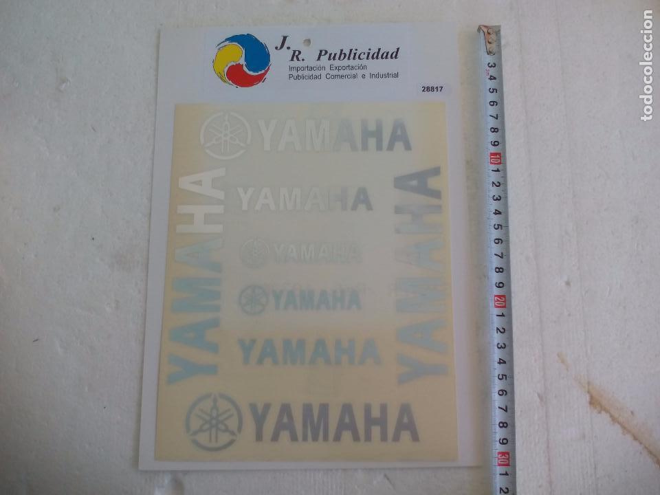 Pegatinas de colecci&oacute;n: Juego de pegatinas troqueladas para moto o coche Yamaha color plata.Pegatina