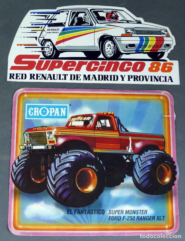 Pegatinas de colecci&oacute;n: Cropan maxiadhesivo Ford F 250 Ranger XLT y pegatina Supercinco Renault 86 a&ntilde;os 80