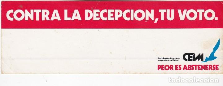 Pegatinas de colecci&oacute;n: Pegatina, pegatinas, adhesivo. CONFEDERACION EMPRESARIAL INDEPENDIENTE MADRILE&Ntilde;A ELECCIONES 1982