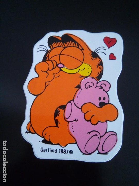 Pegatinas de colecci&oacute;n: Pegatina - Adhesivo - Stickers - Garfield con osito - A&ntilde;o 1987