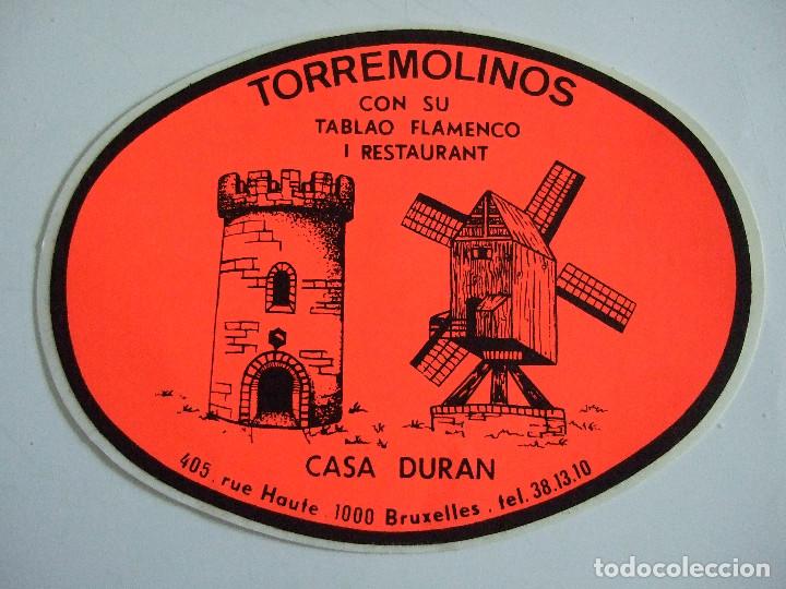 Pegatinas de colecci&oacute;n: PEGATINA TORREMOLINOS - CASA DURAN - BRUSELAS - 14X10