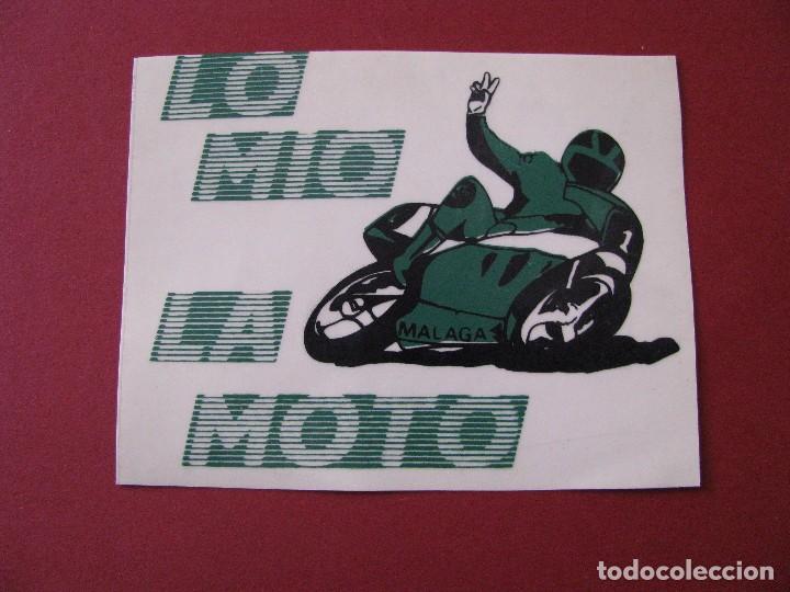 Pegatinas de colecci&oacute;n: PEGATINA LO MIO LA MOTO, M&Aacute;LAGA. A&Ntilde;OS 90. TRANSPARENTE. 10X7,5 CM.