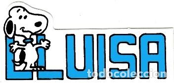 Pegatinas de colecci&oacute;n: PEGATINA ADHESIVO - SNOOPY - NOMBRE : LLUISA  - A&Ntilde;OS 80 - NUEVO