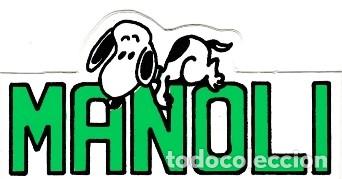 Pegatinas de colecci&oacute;n: PEGATINA ADHESIVO - SNOOPY - NOMBRE : MANOLI  - A&Ntilde;OS 80 - NUEVO