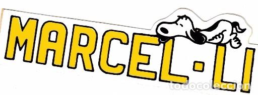 Pegatinas de colecci&oacute;n: PEGATINA ADHESIVO - SNOOPY - NOMBRE : MARCEL-LI  - A&Ntilde;OS 80 - NUEVO