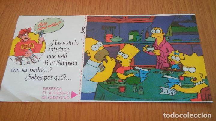 Pegatinas de colecci&oacute;n: cromo pegatina adhesivo panini Burt simpson simpsons