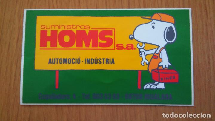 Pegatinas de colecci&oacute;n: Pegatina adhesivo sticker comercial snoopy suministros homs automocion industria Igualada