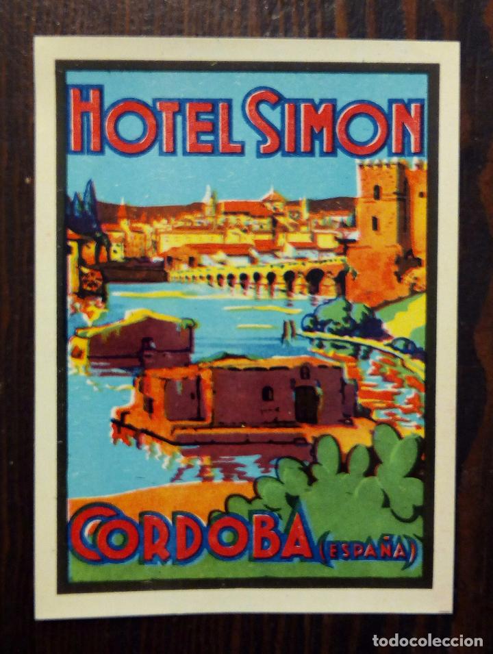 Pegatinas de colecci&oacute;n: ANTIGUA ETIQUETA - PEGATINA PARA MALETAS HOTEL SIM&Oacute;N - C&Oacute;RDOBA - ESPA&Ntilde;A.