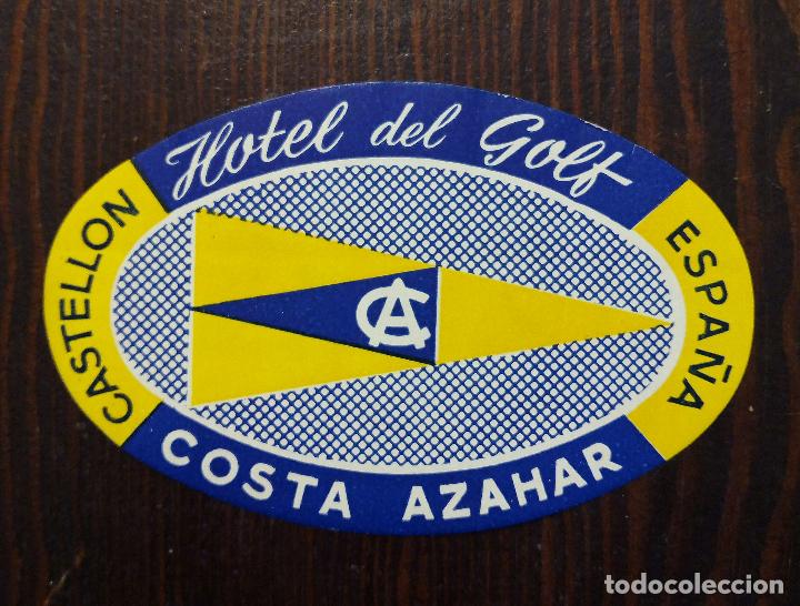 Pegatinas de colecci&oacute;n: ANTIGUA ETIQUETA - PEGATINA PARA MALETAS HOTEL DEL GOLF - COSTA AZAHAR - CASTELL&Oacute;N.