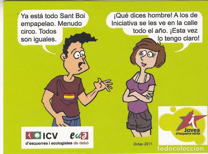 Autocollants de collection: Pegatina, pegatinas, adhesivo, adhesivos. ICV EUA ELECCIONES MUNICIPALES SANT BOI DE LLOBREGAT 2011