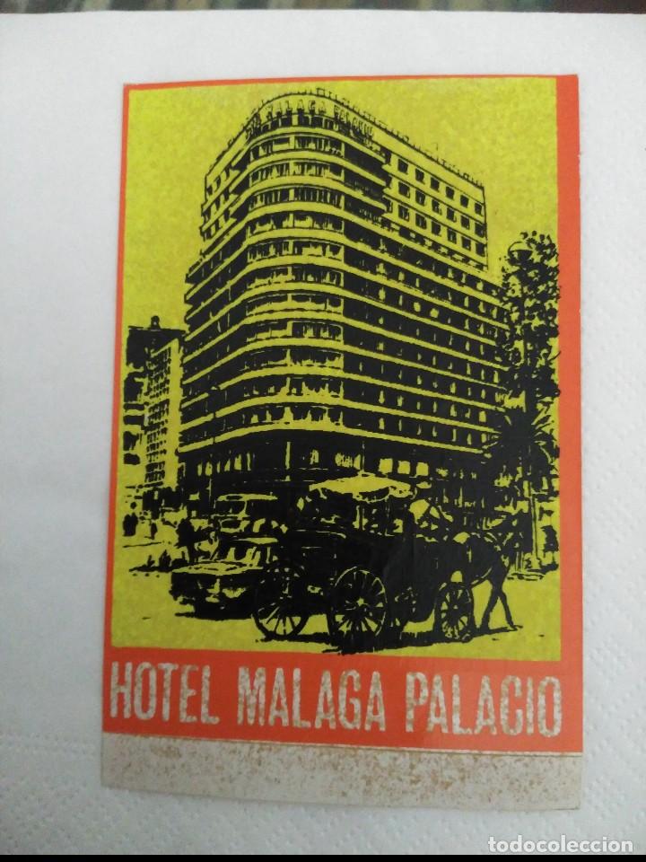Pegatinas de colecci&oacute;n: hotel malaga palacio antigua pegatina para maleta