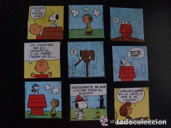 Pegatinas de colecci&oacute;n: LOTE DE 9 PEGATINAS , CROMOS, DE CARLITOS Y SNOOPY . A&Ntilde;OS 80