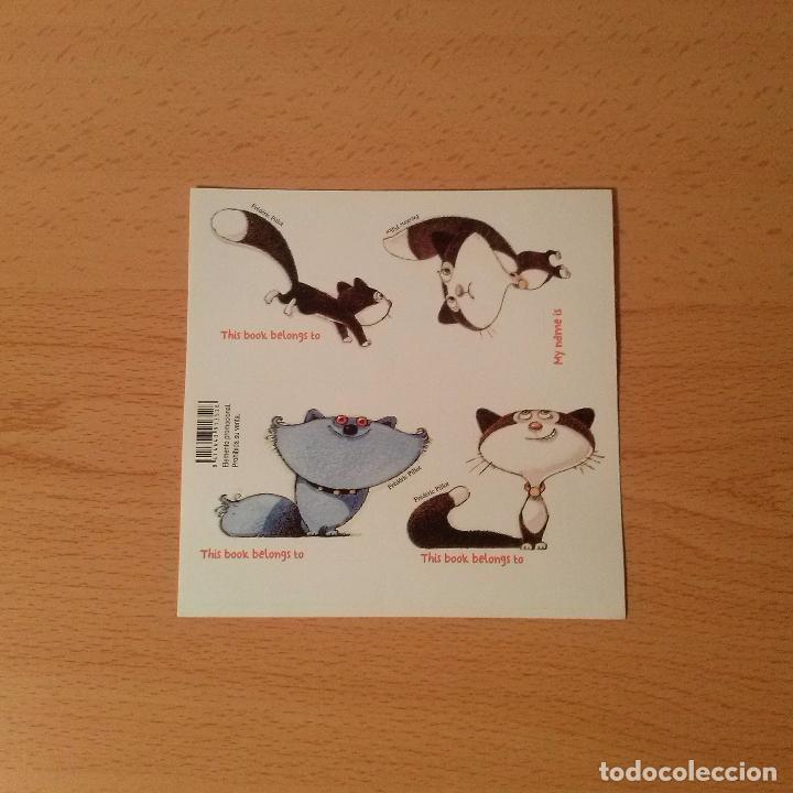 Pegatinas de colecci&oacute;n: Etiquetas pegatinas colegio dibujo gatos. Ilustrador Fr&eacute;d&eacute;ric Pillot. Este libro pertenece a...