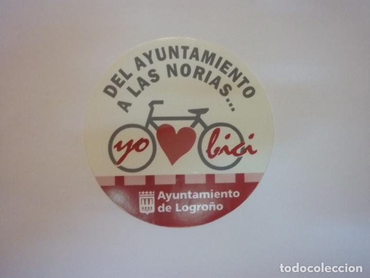 Pegatinas de colecci&oacute;n: PEGATINA ADHESIVO AYUNTAMIENTO DE LOGRO&Ntilde;O. USO DE LA BICICLETA. TDKP12
