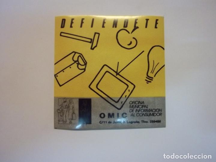 Autocollants de collection: PEGATINA ADHESIVO. OMIC. OFICINA MUNICIPAL DE INFORMACION AL CONSUMIDOR. LOGRO&Ntilde;O. TDKP12