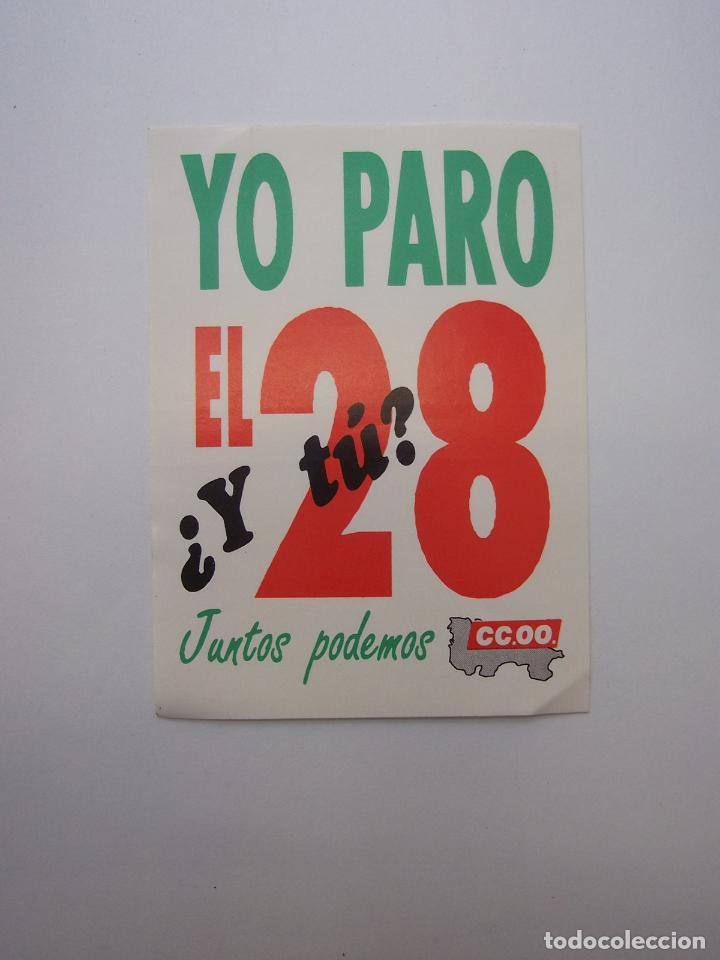 Autocollants de collection: PEGATINA ADHESIVO. EL 28 YO PARO. COMISIONES OBRERAS DE LA RIOJA. TDKP12