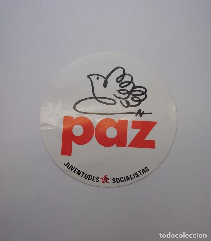 Autocollants de collection: PEGATINA ADHESIVO JUVENTUDES SOCIALISTAS PAZ. PARTIDOS SOCIALISTA. TDKP12