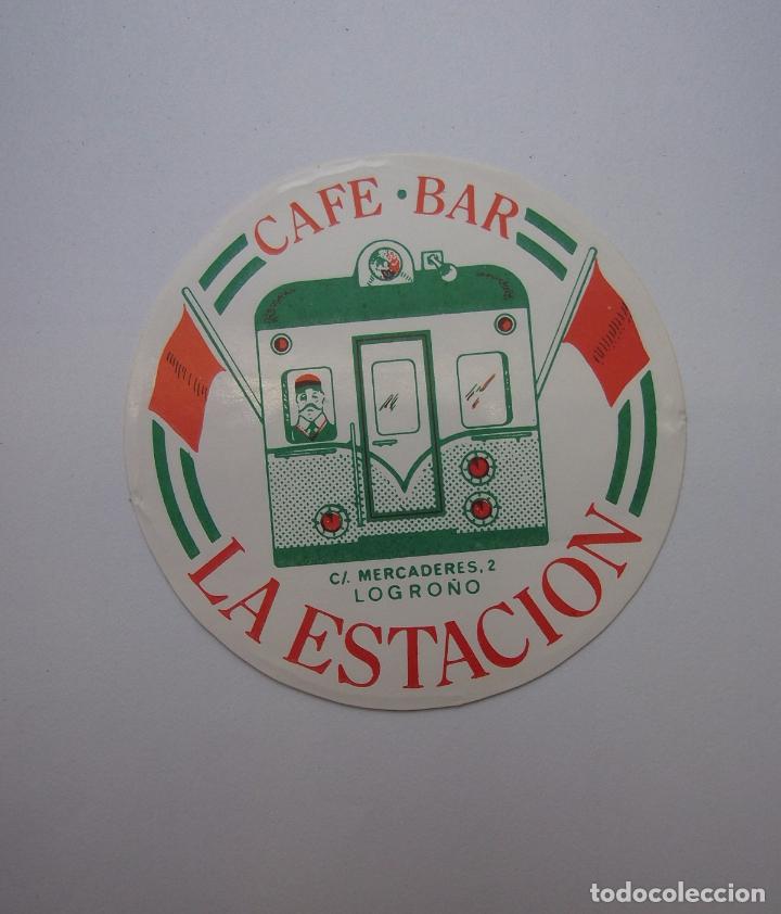 Pegatinas de colecci&oacute;n: PEGATINA ADHESIVO. CAFE BAR LA ESTACION CALLE MERCADERES LOGRO&Ntilde;O. TDKP12