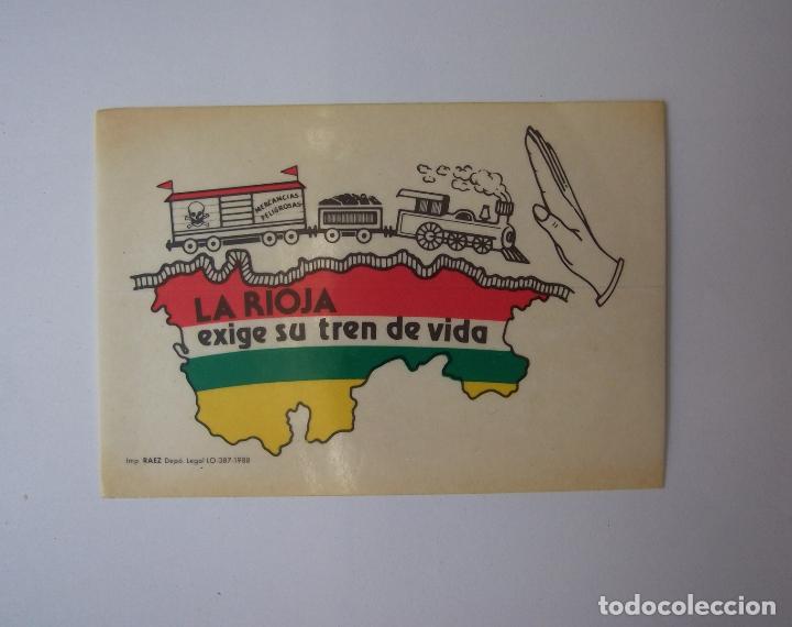 Autocollants de collection: PEGATINA ADHESIVO. LA RIOJA EXIGE SU TREN DE VIDA. 1988. TDKP12