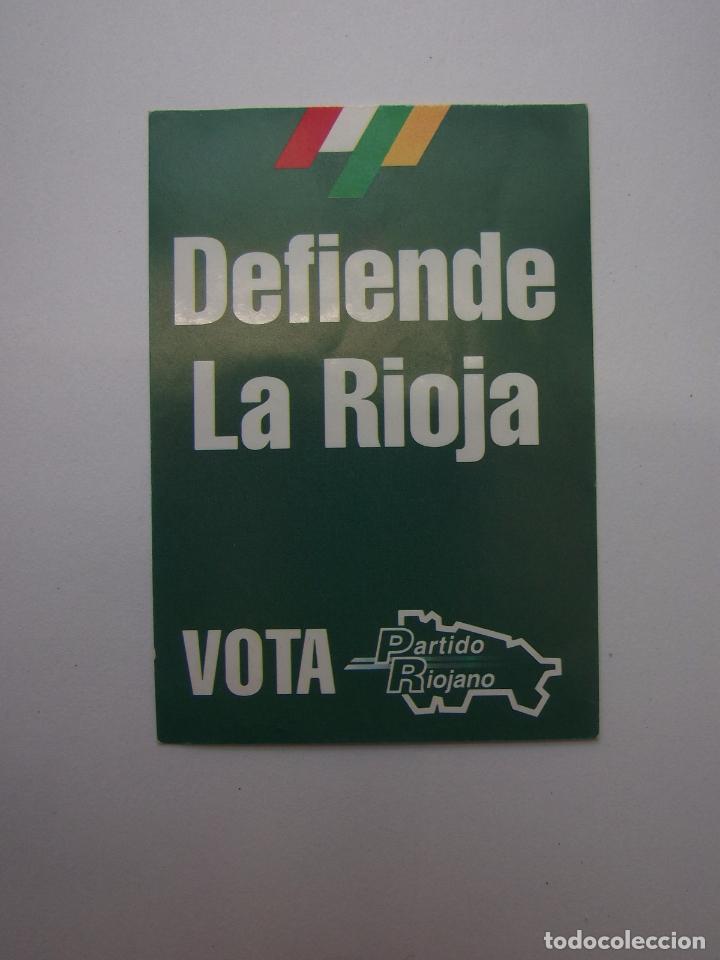 Pegatinas de colecci&oacute;n: PEGATINA ADHESIVO DEFIENDE LA RIOJA. VOTA PARTIDO RIOJANO. TDKP12