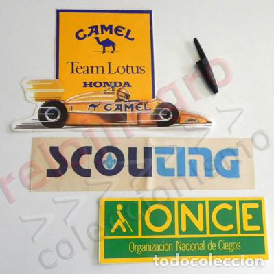 Pegatinas de colecci&oacute;n: LOTE DE PEGATINAS PUBLICIDAD CAMEL TABACO TEAM LOTUS COCHE F1 DEPORTE ONCE LOGOTIPO SCOUTING SCOUTS