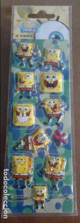 Pegatinas de colecci&oacute;n: STICKERS BOB ESPONJA 3D - ADHESIVOS - NICKELODEON - 2010 - MEDIDAS PAQUETE 6 X 21 CM