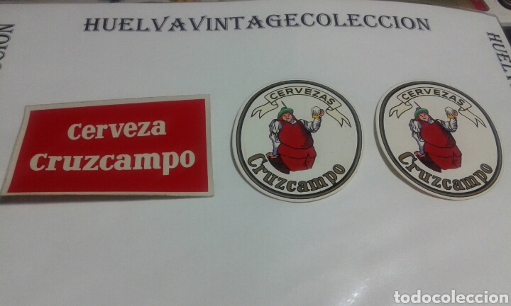 Pegatinas de colecci&oacute;n: Pegatinas cerveza cruzcampo. 70-80.