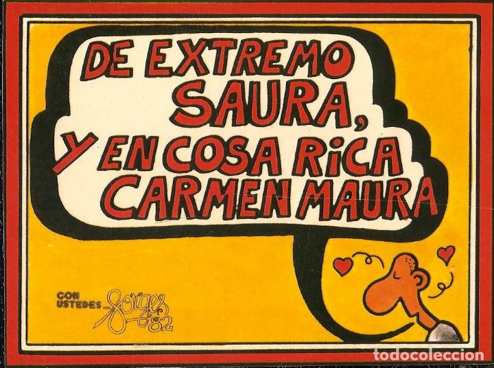Pegatinas de colecci&oacute;n: PEGATINA - ADHESIVO FORGES 82 - EXTREMO SAURA Y COSA RICA CARMEN MAURA - MUNDIAL 1982 ESPA&Ntilde;A