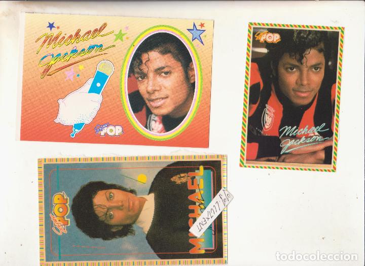 Pegatinas de colecci&oacute;n: lote pegatinas super pop michael jackson y una postal