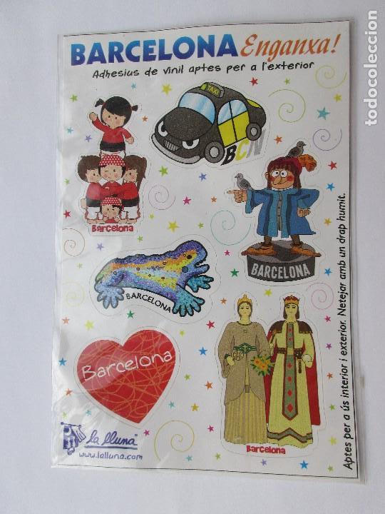 Pegatinas de colecci&oacute;n: Pegatinas de las fiestas tradicionales de Barcelona Gigantes Colon Gaud&iacute; Castellets Taxi y corazon