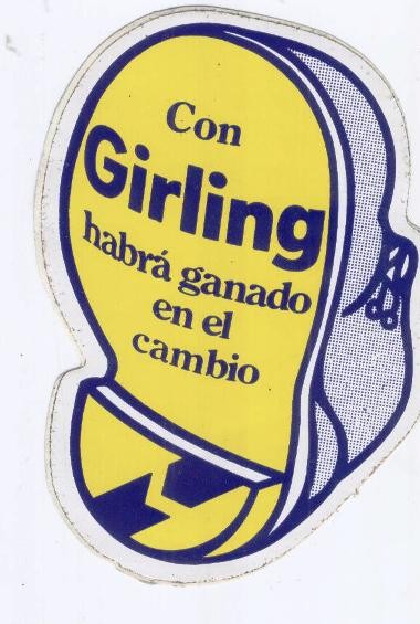 Pegatinas de colecci&oacute;n: LUBRICANTES AUTOMOVIL. LUCAS GIRLING. PEGATINA, ADHESIVO. MEDIDAS ALTO: 14,5 CMS.