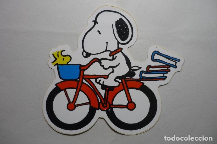 Pegatinas de colecci&oacute;n: pegatina snoopy bicicleta