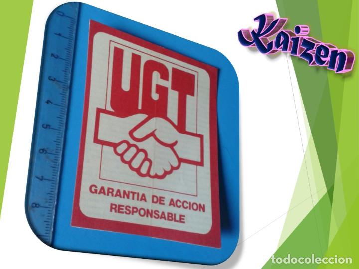 Pegatinas de colecci&oacute;n: PEGATINA. ADHESIVO. SIN PEGAR. A&Ntilde;OS 8O. UGT. GARANTIA DE ACCION RESPONSABLE