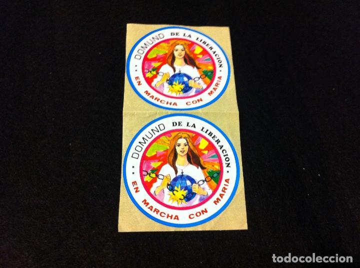 Adesivi di collezione: 2 PEGATINAS (DOMUND DE LA LIBERACI&Oacute;N)  EN MARCHA CON MAR&Iacute;A.