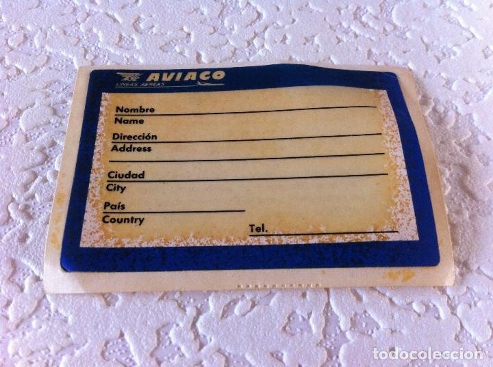 Adesivi di collezione: PEGATINA  (AVIACO) LINEAS AEREAS. MEDIDAS: 9 x 6,5cm BAGGAGE IDENTIFICATION CARDS