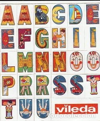 Pegatinas de colecci&oacute;n: ADHESIVO - PEGATINA - PUBLICIDAD - VILEDA - LETRAS CON DIBUJOS - HOJA 11,5 x 13,5 cm -