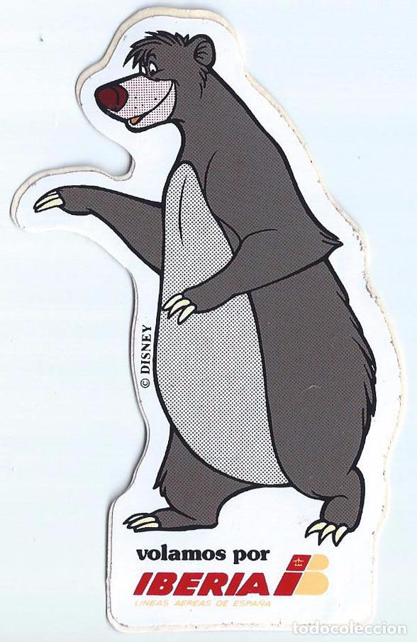Pegatinas de colecci&oacute;n: Volamos por iberia - El libro de la selva - Baloo - Disney - Iberia