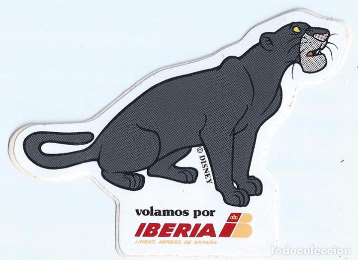 Pegatinas de colecci&oacute;n: Volamos por iberia - El libro de la selva - Bagheera - Disney - Iberia