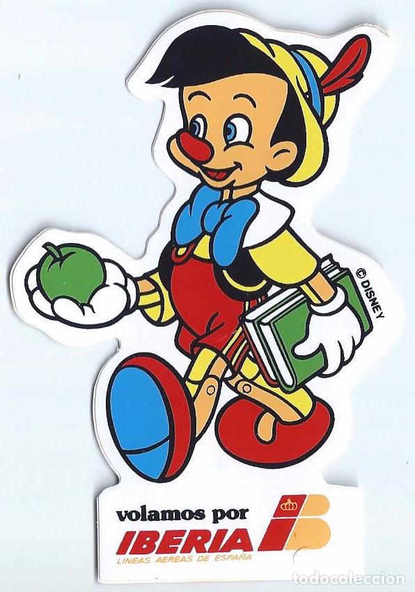Pegatinas de colecci&oacute;n: Volamos por iberia - Pinocho - Disney - Iberia