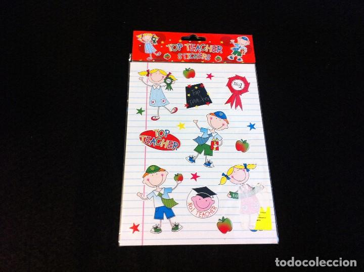 Pegatinas de colecci&oacute;n: PEGATINAS (TOP TEACHER) MEDIDAS DEL CART&Oacute;N: 21 x 15cm. NUEVO, SIN USO.