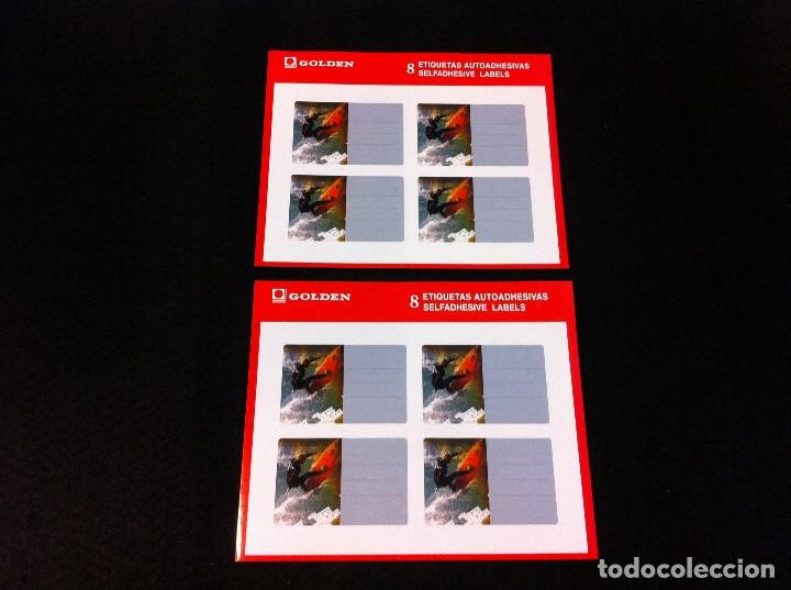 Adesivi di collezione: 8 ETIQUETAS AUTOADHESIVAS (VANS. SURF) MEDIDAS DE CADA ETIQUETA: 7,5 x 5cm GOLDEN