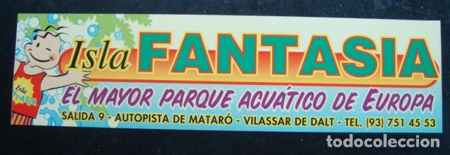 Pegatinas de colecci&oacute;n: Pegatina parque acuatico isla fantasia - vilassar de dalt - barcelona - 21 x 5,5 cm.
